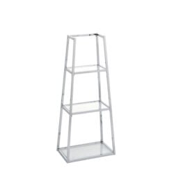 Otis Small Metal and Clear Glass Ladder Style Shelving Display Unit