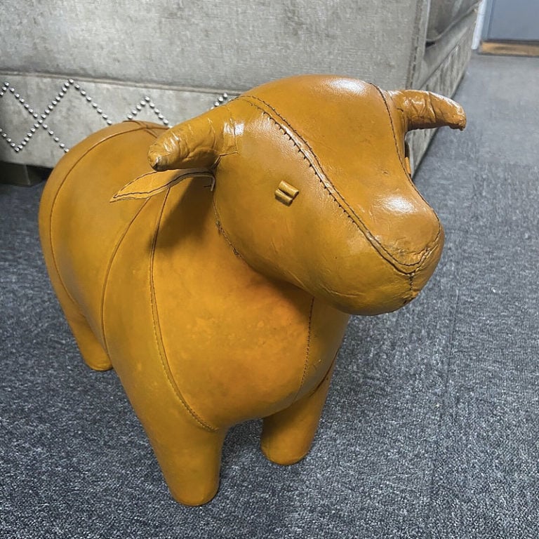 Genuine Handmade Leather Hippo Character Animal Stool Footstool Pouffe
