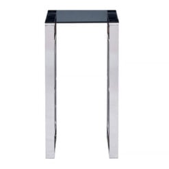 Plaza Stainless Steel Smoked Glass Telephone Side End Table