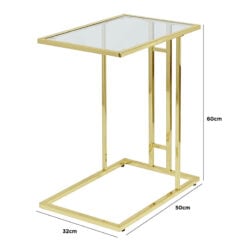 Bailey Gold Metal Sofa Table Laptop Table Side End Table