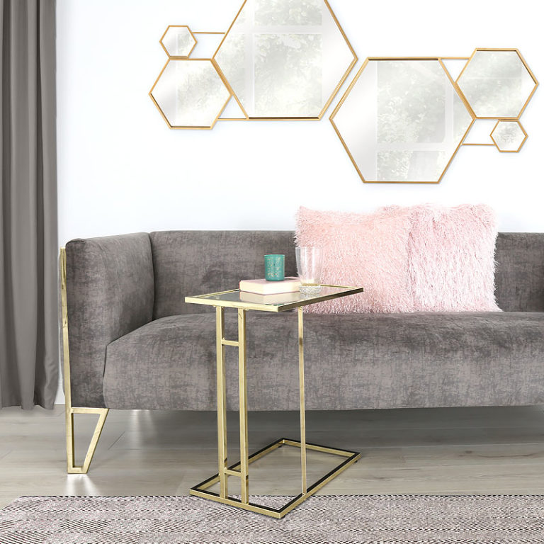 Bailey Gold Metal Sofa Table Laptop Table Side End Table Picture