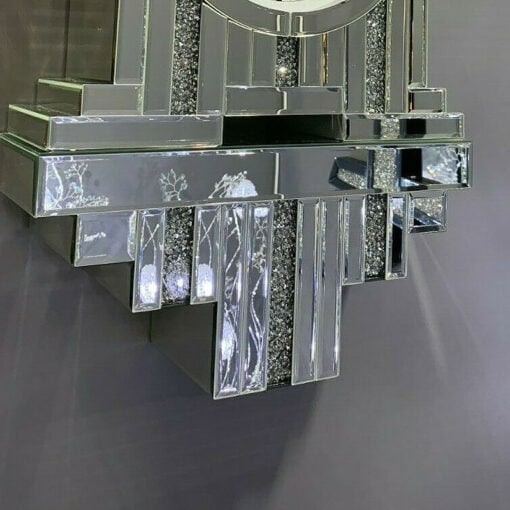 Diamond Crush Mirrored Crystal Sparkling Luxury Display Wall Shelf
