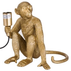 Quirky Statement Gold Monkey Ape Animal Resin Table Lamp Bedside Light