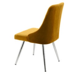 Skya Mustard Velvet Dining Kitchen Chair With Stainless Steel Legs