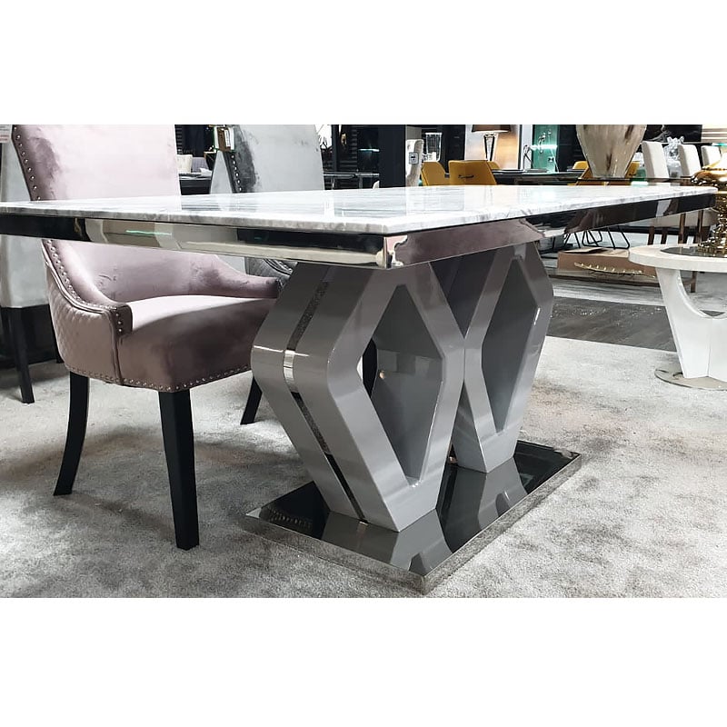 Camilla Grey Marble Top Dining Table, Marble Dining Table And Chairs Clearance