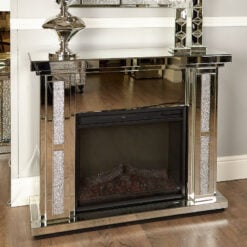 Diamond Glitz Mirrored Electric Fireplace Surround Small