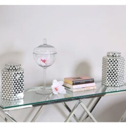 Medium White And Silver Ceramic Ginger Jar Vase Home Decoration 24cm