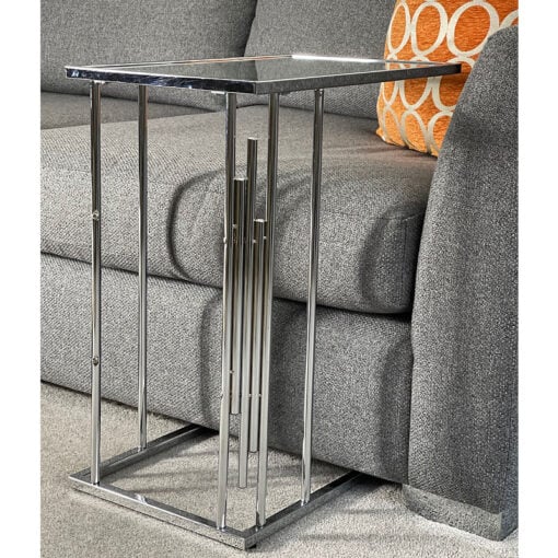 Colton Chrome And Glass Sofa Table Laptop Table Side End Table