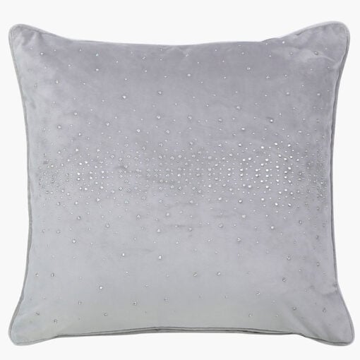 Grey Sparkle Decorative Cushion Throw Pillow Adorned With Diamantes