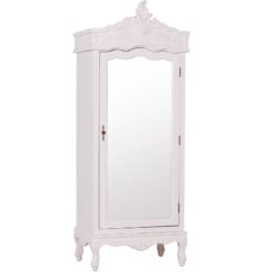 Louis French Style Country House Rococo Single Mirrored Door Wardrobe