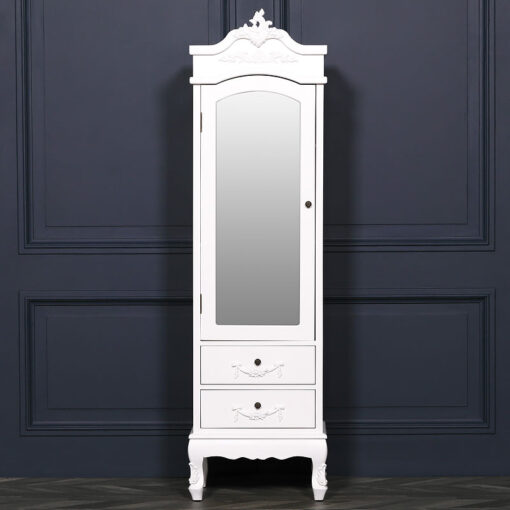Louis French Style Country House Rococo White 1 Door 2 Drawer Wardrobe