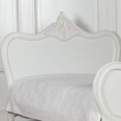Louis French Style Country House Rococo White Mahogany King Size Bed