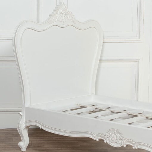 Louis French Style Country House Rococo White Mahogany Single Bed 3ft
