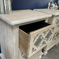 Newport Mirrored 2 Drawer Hampton Style Bedside Cabinet Bedside Table