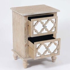 Newport Mirrored Glass 2 Drawer Bedside Cabinet Bedside Table