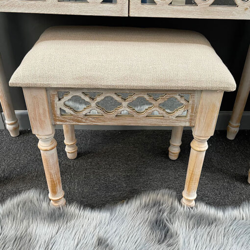 Newport Mirrored Glass Set Of 2 Drawer Console Table And Stool