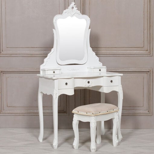 Louis French Style Country House Rococo Dressing Table And Stool Set