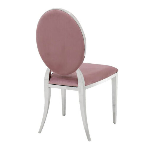 Anne Pink Velvet And Chrome Dining Chair Dressing Chair