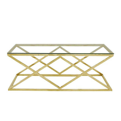Antoinette Gold Metal And Glass Coffee Table