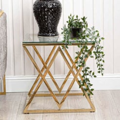 Antoinette Gold Metal And Glass End Side Table