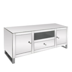 Beverly Mirrored 2 Door 1 Drawer TV Stand Entertainment Unit