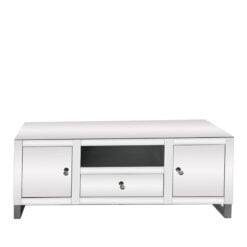 Beverly Mirrored 2 Door and 1 Drawer TV Stand Entertainment Unit