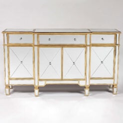 Canterbury Gold Mirrored 3 Drawer 4 Door Venetian Sideboard Cabinet