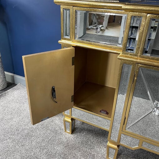 Canterbury Gold Mirrored 3 Drawer 4 Door Venetian Sideboard Cabinet
