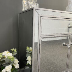 Celine Silver Mirrored 1 Drawer 2 Door Sideboard Cabinet