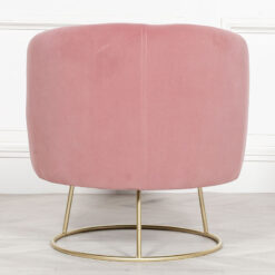 Deco Pink Velvet Armchair Bedroom Chair Accent Chair With Gold Base