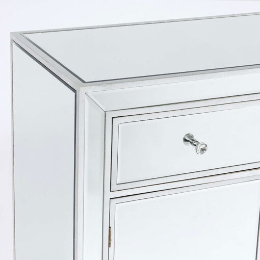 Delphine Silver Mirrored 3 Drawer 3 Door Sideboard Cabinet
