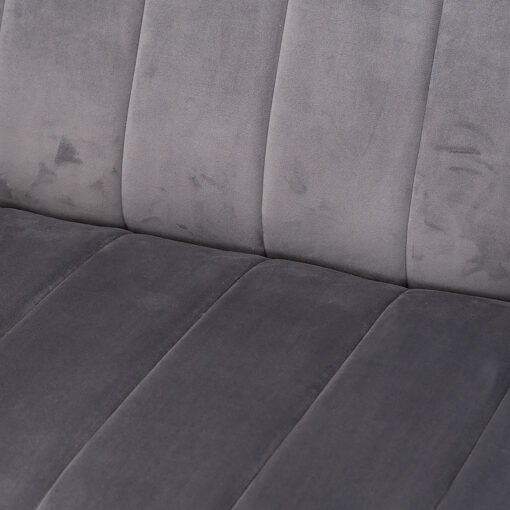 Emperor Grey Velvet 2 Seater Sofa With Brass Feet