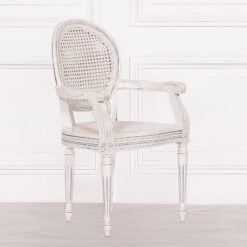 Louis French Country House White Mahogany Dining Chair Bedroom Chair