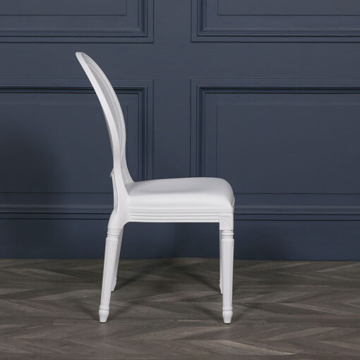 Louis French Country House White Plastic Dining Chair