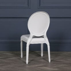 Louis French Country House White Plastic Dining Chair