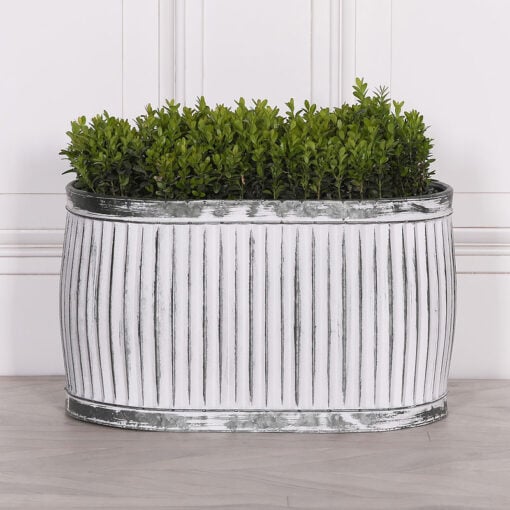 Louis French Style Country House Dolly Tub Oval Metal Planter Large