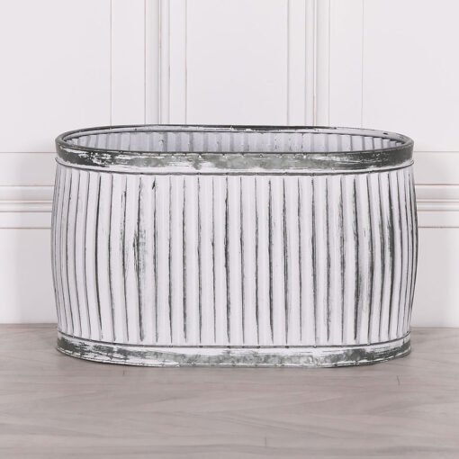 Louis French Style Country House Dolly Tub Oval Metal Planter Medium