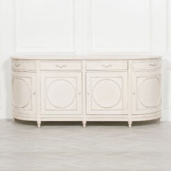 Louis French Style Country House Rococo Aged Ivory Mahogany Sideboard