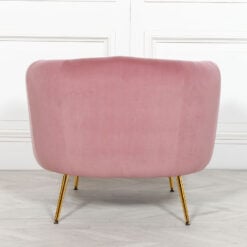 Pink Velvet Armchair Bedroom Chair Accent Chair With Gold Legs