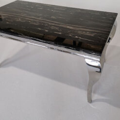 Richmond Black Marble And Stainless Steel Dining Table 140cm
