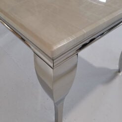 Richmond Cream White Marble And Stainless Steel Dining Table 140cm
