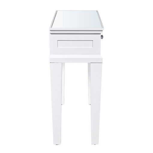 Chloe White Wood And Mirror 2 Drawer Console Dressing Vanity Table