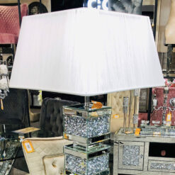 Diamond Crush Mirrored Floor Lamp With Crushed Crystals