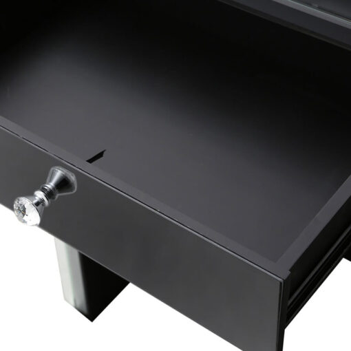 Arctic Noir Smoked Black Mirrored Glass 4 Drawer Dressing Table