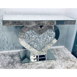 Diamond Crush Crushed Crystal Heart Console Display Dressing Table