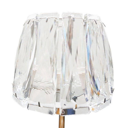 Gold Metal Candlestick Table Lamp With Crystal Shade 27cm