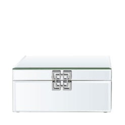Large Mirrored Jewellery Storage Makeup Box With Chrome Clasp