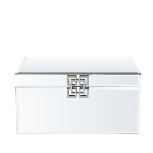 Small Mirrored Jewellery Storage Makeup Box With Chrome Clasp
