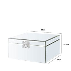 Small Mirrored Jewellery Storage Makeup Box With Chrome Clasp