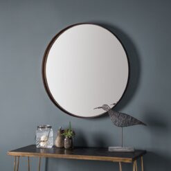 Greystoke Metal Framed Round Wall Mirror 84cm